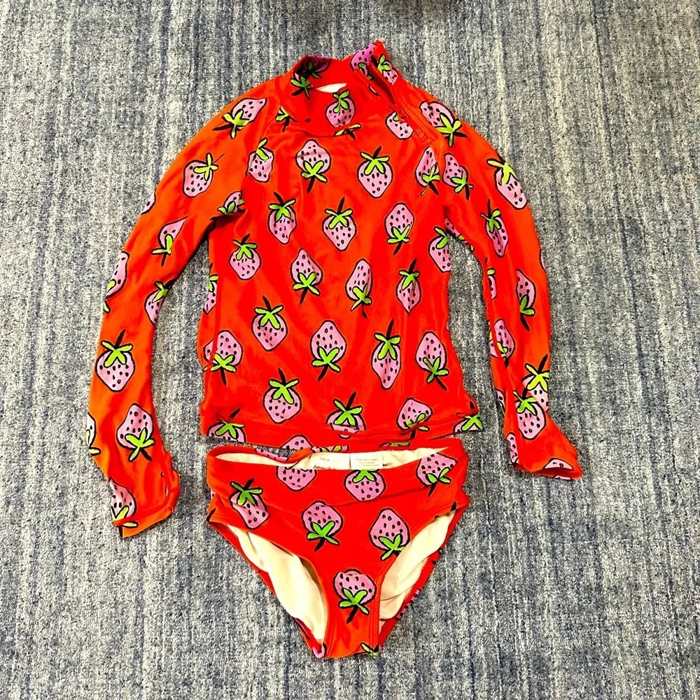 Hanna Andersson girls two piece rash guard bathing suit - size 5